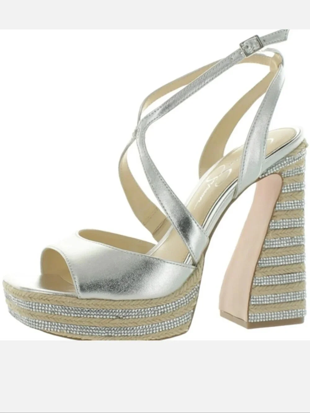 Jessica Simpson Silver Platform Heels
